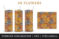 3d flowers pattern floral arrangement design wrap sublimation for customize 20 OZ skinny tumbler three-dimensional relief effect
