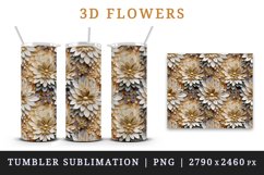 3d flowers pattern floral arrangement design wrap sublimation for customize 20 OZ skinny tumbler three-dimensional relief effect