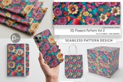 Digital Paper 3D Flowers Pattern Product Image 1