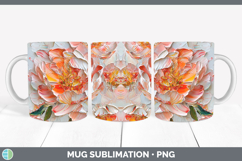 Gorgeous3D Flowers Mug Wrap design.