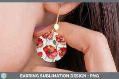 Gorgeous3D Flowers Round Earrings design.