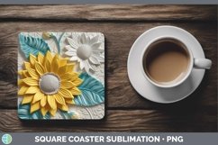 Gorgeous3D Flowers Square Coaster design.