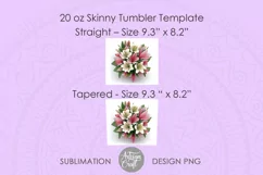 3D Floral tumbler wrap show 3D lilies as digital download 