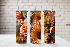 3d flower sublimation tumbler wrap set, 14 Png Designs Product Image 4