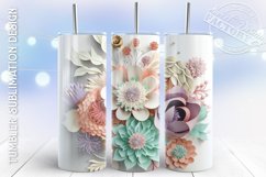 3D tumbler wrap BUNDLE, 3D flowers tumbler design Product Image 23