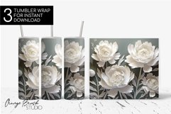 3D Flowers Tumbler Wrap 3D Sublimation Designs Bundle
