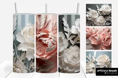 3D Flowers Tumbler Wrap 3D Tumbler Sublimation Bundle PNG