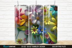 3D Flowers 20/30oz Skinny Tumbler Product Image 1
