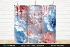 3D Flowers 20/30oz Skinny Tumbler Product Image 1