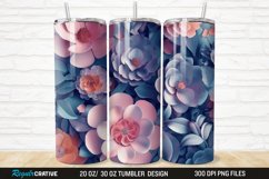 3D Flowers 20/30oz Skinny Tumbler Product Image 1