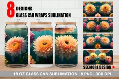 3D Flowers Under Water Glass Can Wraps Product Image 1