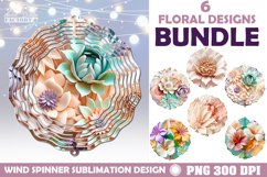 Wind spinner BUNDLE, 3D flowers sublimation design Product Image 1