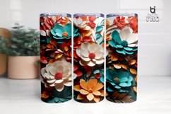 3D Flowers With Leaves Paper Art Tumbler Wrap Product Image 2