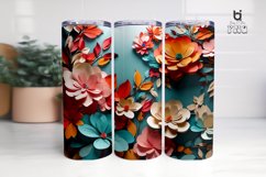 3D Flowers With Leaves Paper Art Tumbler Wrap Product Image 4