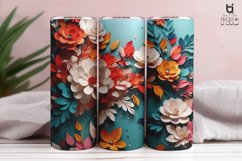 3D Flowers With Leaves Paper Art Tumbler Wrap Product Image 7