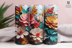 3D Flowers With Leaves Paper Art Tumbler Wrap Product Image 9