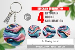 Keychain 3D Flowing Pastel Product Image 1