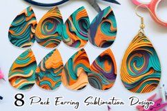 Earring teardrop sublimation 3D fluid paper art Product Image 1