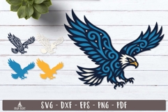 3d Flying Eagle Layered SVG design