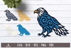 3d flying eagle layered svg tribal face design