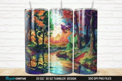 3D Forest Landscape 20/30oz Skinny Tumbler Product Image 1