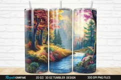 3D Forest Landscape 20/30oz Skinny Tumbler Product Image 1