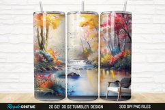 3D Forest Landscape 20/30oz Skinny Tumbler Product Image 1