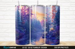 3D Forest Landscape 20/30oz Skinny Tumbler Product Image 1