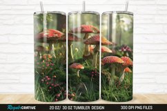 3D Forest Mushrooms 20/30oz Skinny Tumbler Product Image 1