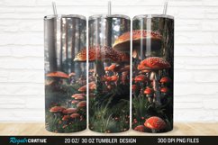 3D Forest Mushrooms 20/30oz Skinny Tumbler Product Image 1