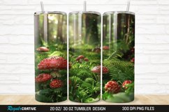 3D Forest Mushrooms 20/30oz Skinny Tumbler Product Image 1
