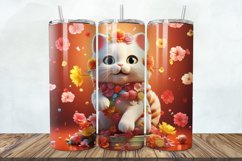 3D Fortune Cat 20oz/30oz Skinny Tumbler Product Image 1