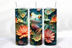 3D Frog 20 oz Skinny Tumbler Wrap Designs