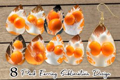 3D Orange Fall Splashing Earring teardrop sublimation design Product Image 1