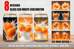 3D Orange Fall Splashing Glass Can Wraps Product Image 1