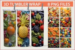 3d fruit sublimation tumbler wrap, 3d berry tumbler wrap Product Image 1