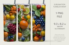 3d fruit sublimation tumbler wrap, 3d berry tumbler wrap Product Image 2