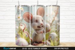 3D Funny Cute Mouse Easter 20/30oz Skinny Tumbler Product Image 1