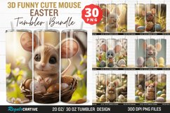 3D Funny Cute Mouse Easter Tumbler Bundle Product Image 1