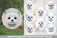 3D Furry Baby Polar Bear Wind Spinner | Sublimation Spinner Product Image 1