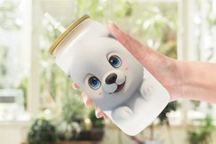 3D Furry Baby Polar Bear Glass Can Wraps Product Image 2