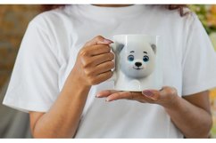 3D Furry Baby Polar Bear | Mug sublimation design Product Image 2