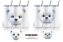 3D Furry Baby Polar Bear | Tumbler Sublimation Wrap Product Image 3