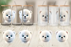 3D Furry Baby Polar Bear Glass Can Wraps Product Image 4