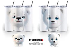 3D Furry Baby Polar Bear | Tumbler Sublimation Wrap Product Image 4