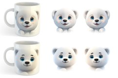 3D Furry Baby Polar Bear | Mug sublimation design Product Image 4