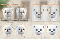 3D Furry Baby Polar Bear Glass Can Wraps Product Image 6
