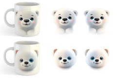 3D Furry Baby Polar Bear | Mug sublimation design Product Image 5