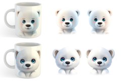 3D Furry Baby Polar Bear | Mug sublimation design Product Image 6