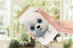 3D Furry Baby Polar Bear Glass Can Wraps Product Image 2